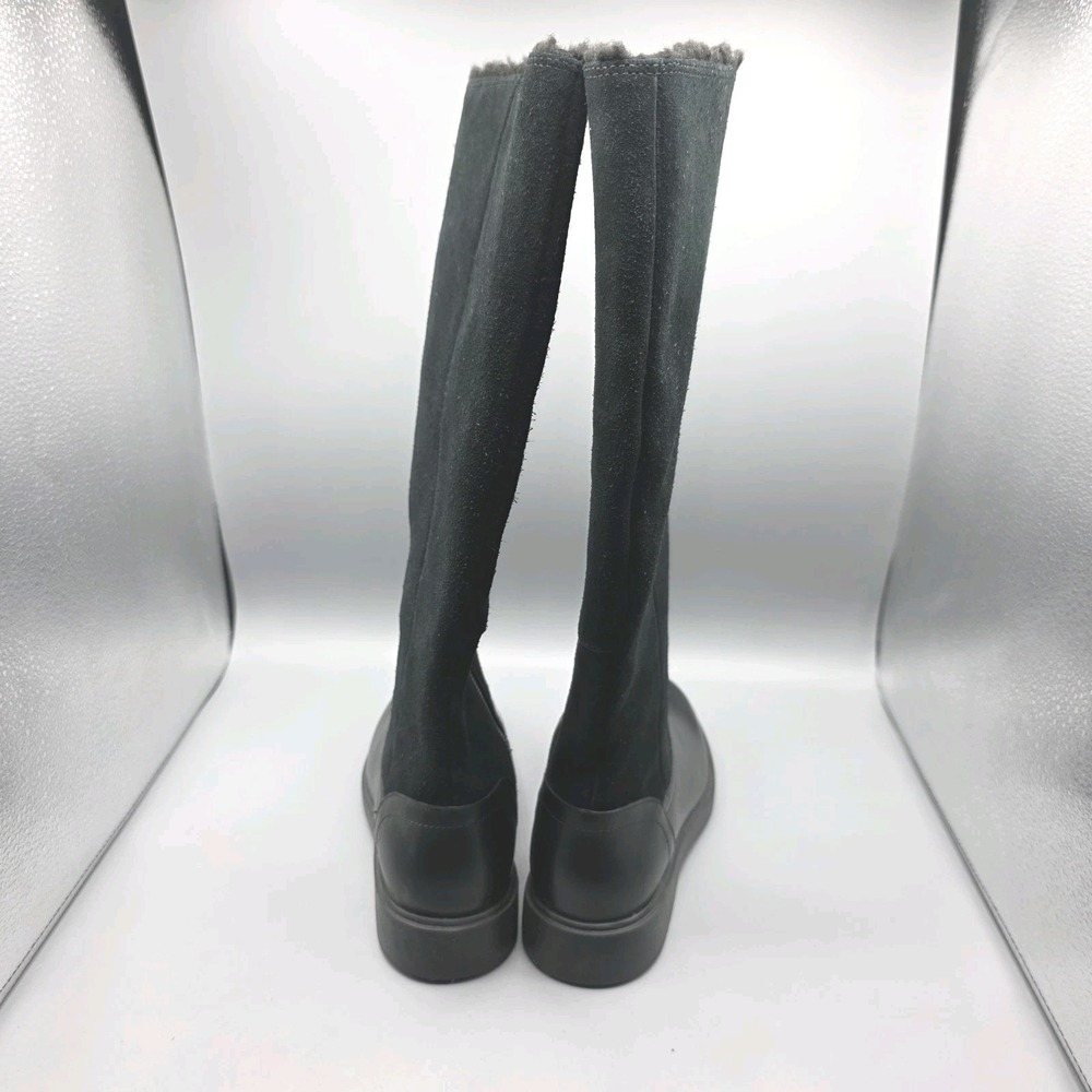 CLARKS Un Elda Hi Boots Womens 6 Black Leather Suede Faux Fur Lined Waterproof - Picture 4 of 11